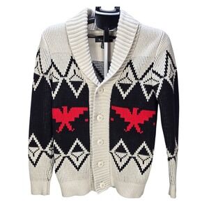 Men's 21 Men Small Shawl Collar Cardigan Southwestern Knit Sweater Heritage